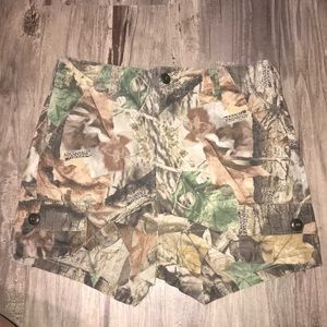High waisted camo shorts
